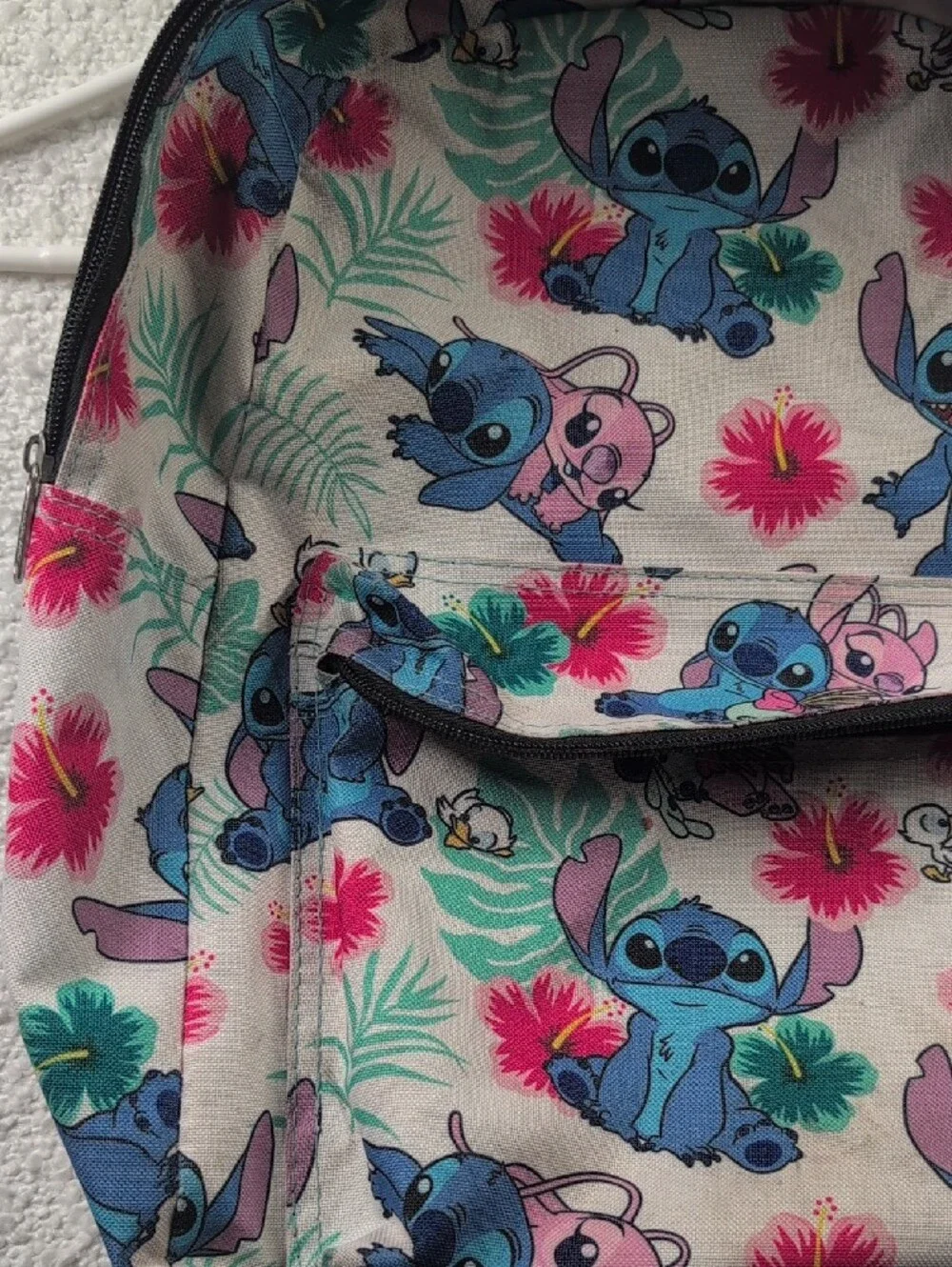 Stitch Floral Print Kids Backpack - Blue/Pink Floral O/S